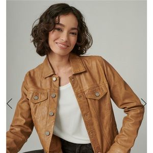 Lucky Brand Trucker Leather Jacket